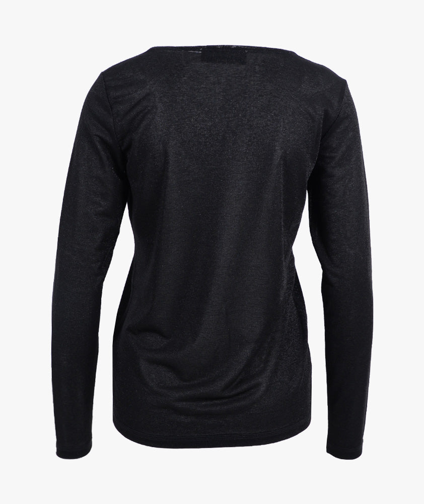 1/1 V-Shirt Lurex (schwarz, XXS) | schwarz