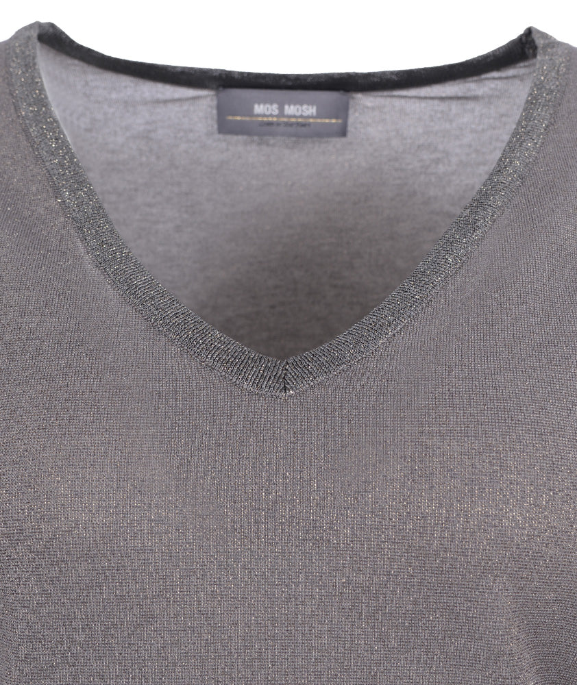 1/1 V-Shirt Lurex | oliv