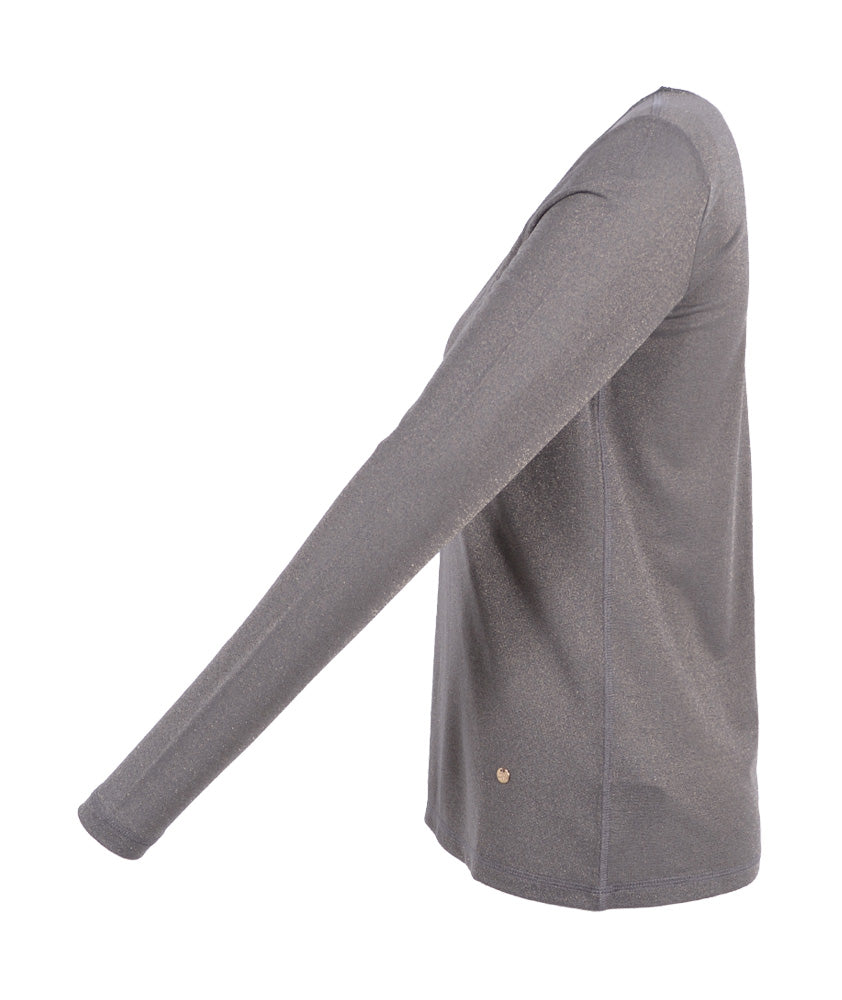 1/1 V-Shirt Lurex | oliv