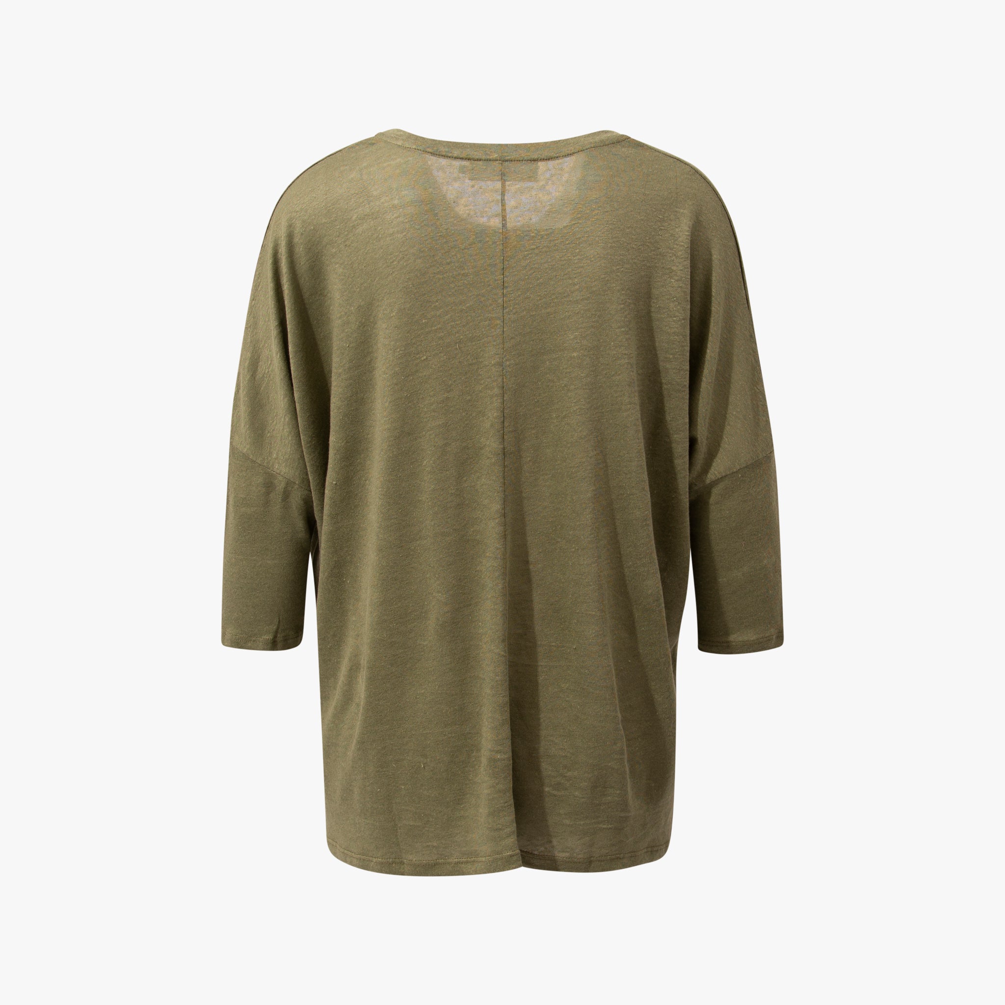 V-Leinenshirt 3/4 Arm | khaki
