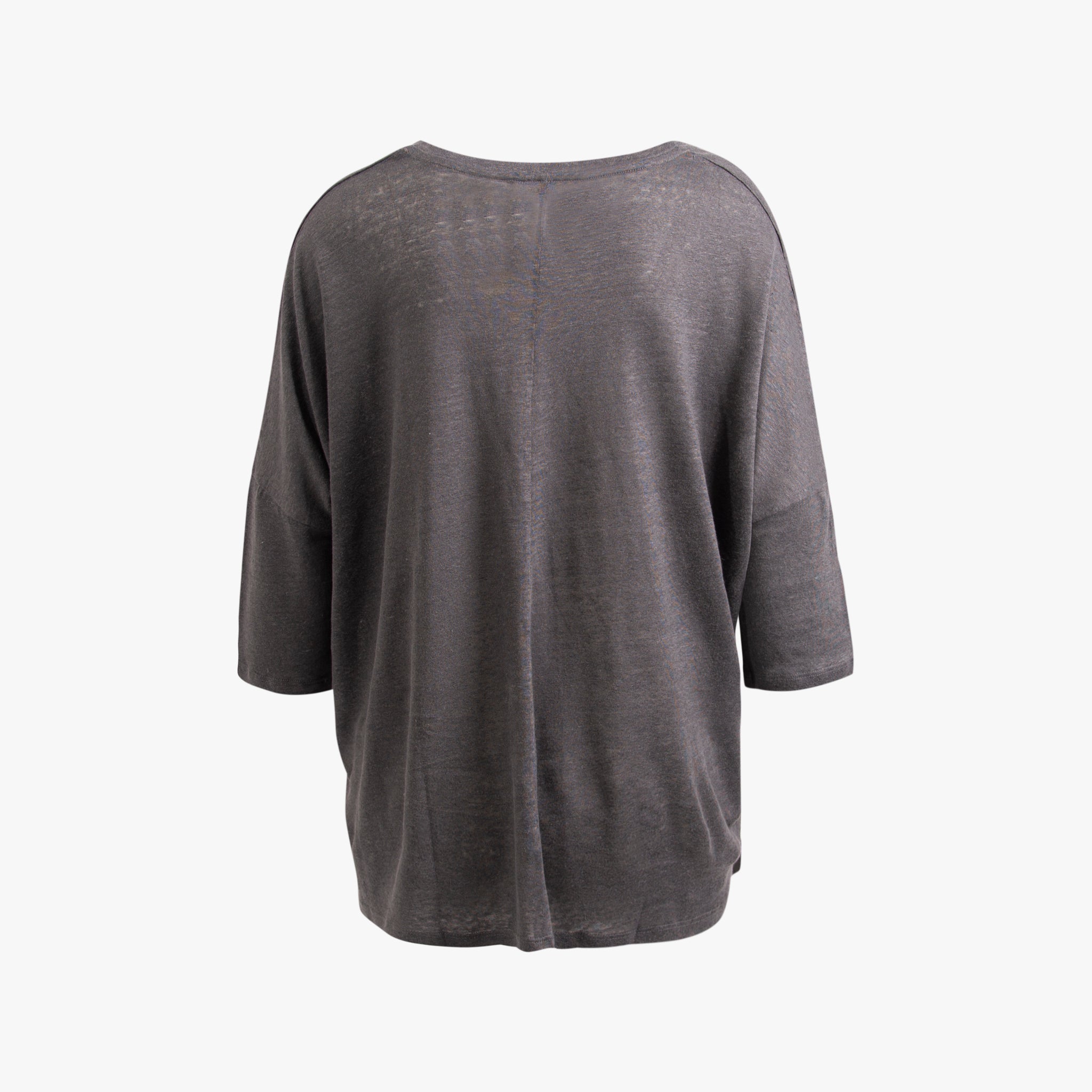 V-Leinenshirt 3/4 Arm | anthra