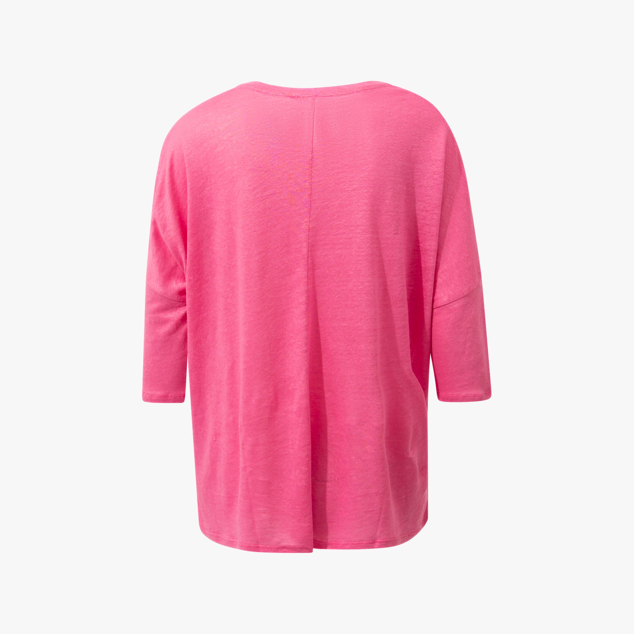 V-Leinenshirt 3/4 Arm | rosa