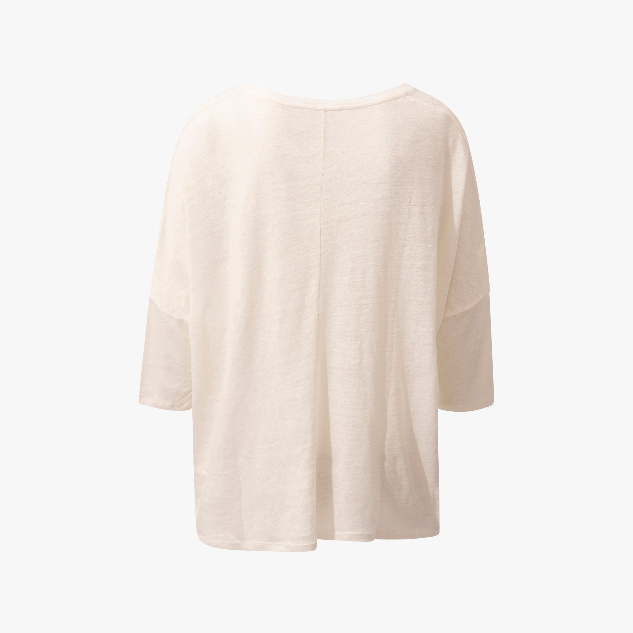 V-Leinenshirt 3/4 Arm | weiß