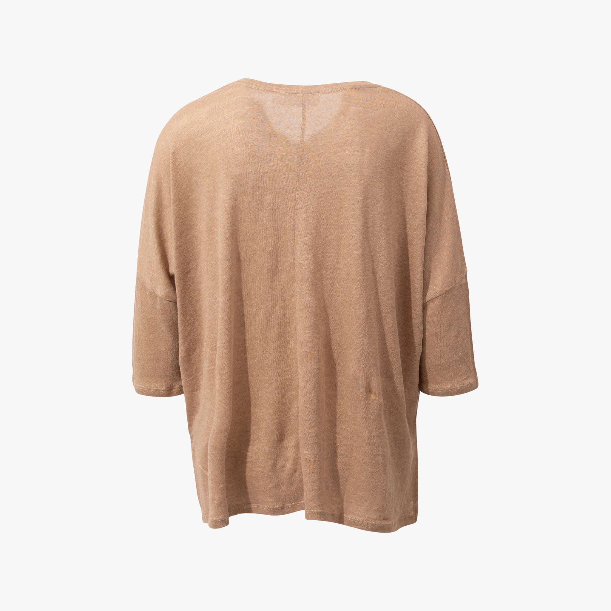 V-Leinenshirt 3/4 Arm | beige