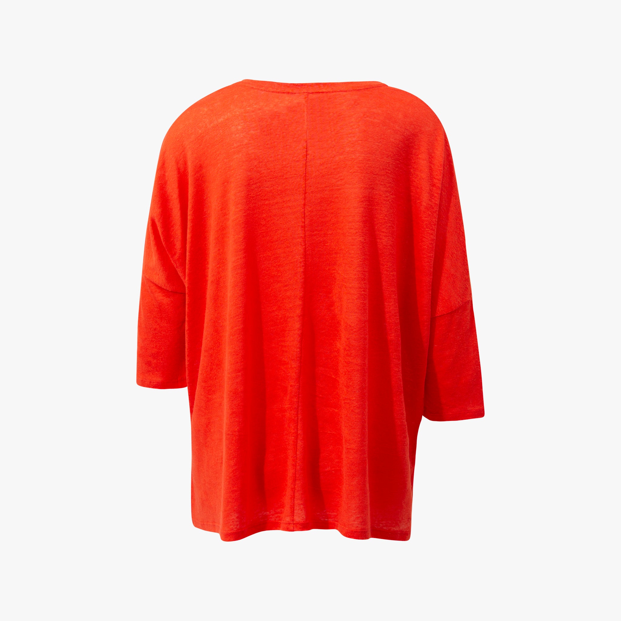 V-Leinenshirt 3/4 Arm | koralle