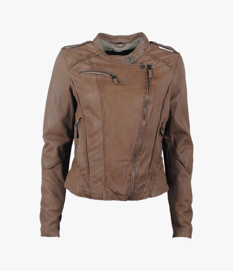 Lammleder Bikerjacke | braun