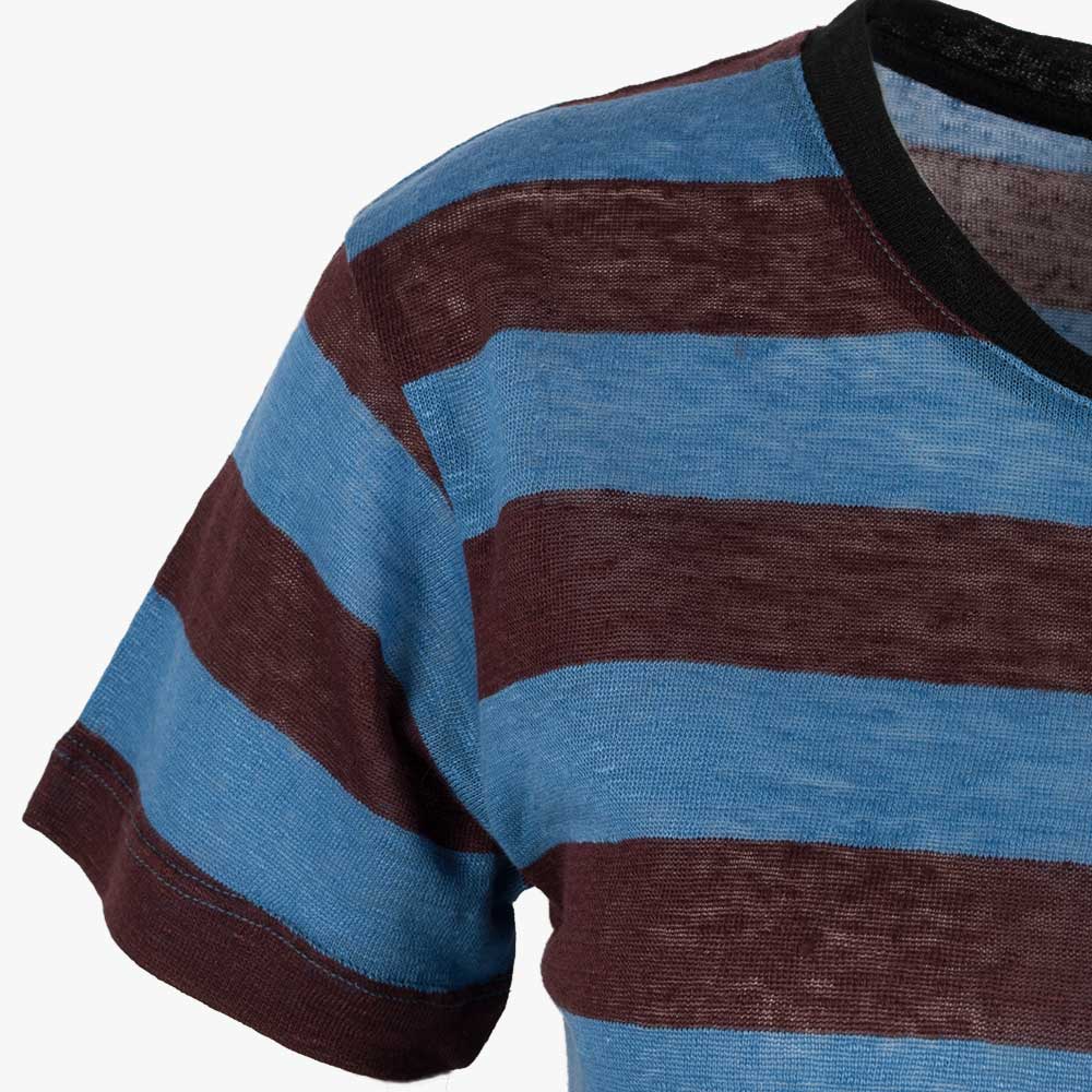 Leinenshirt Stripes | blau
