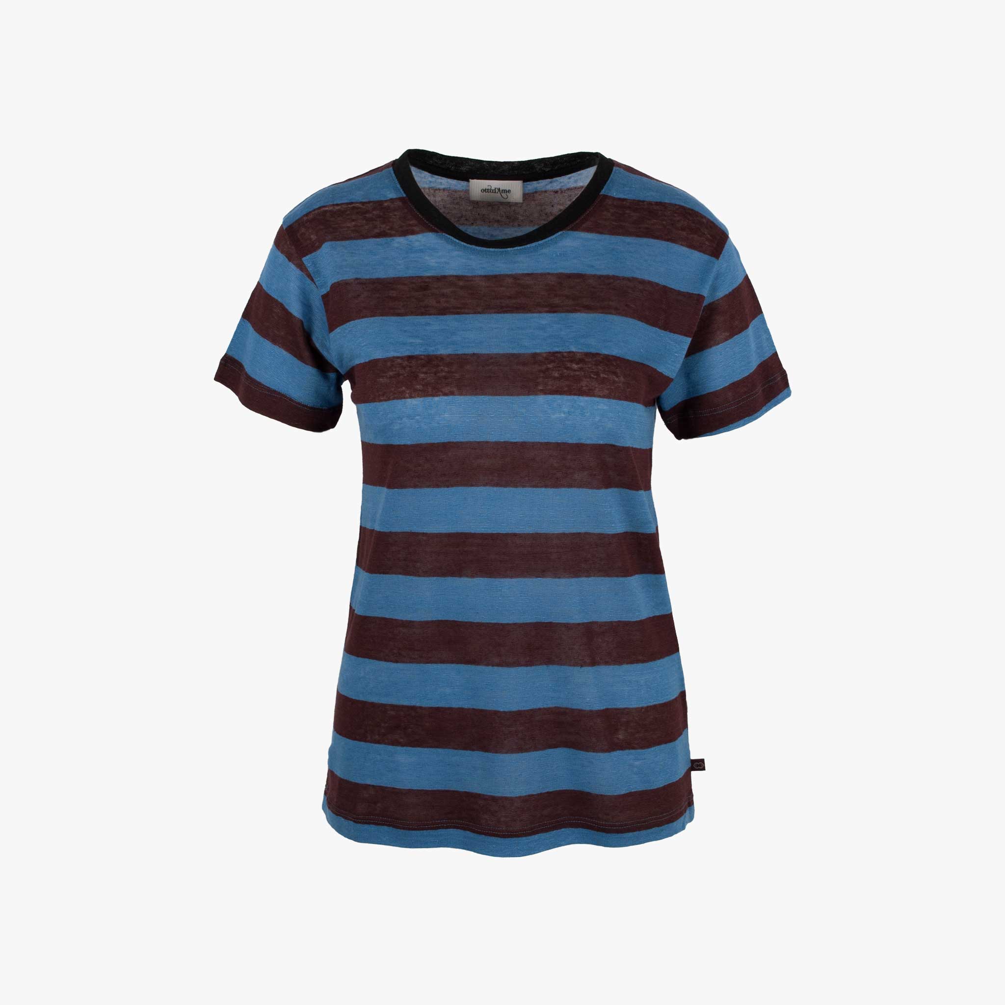 Leinenshirt Stripes | blau