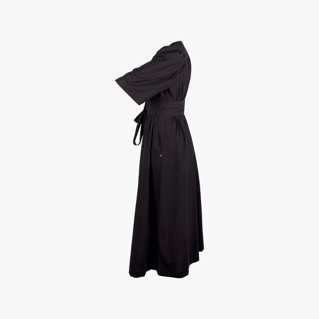 Ottod Ame Wickelkleid Maxi | schwarz