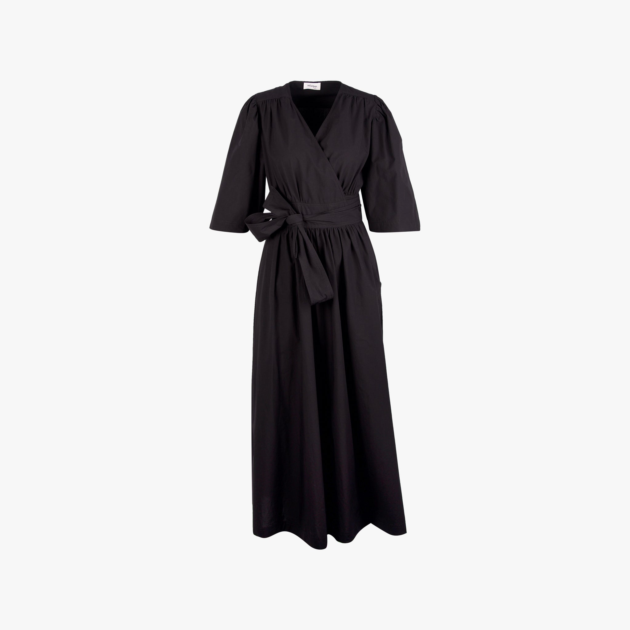 Ottod Ame Wickelkleid Maxi | schwarz