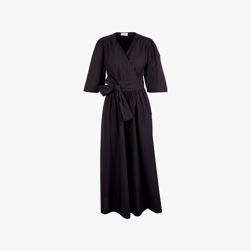 Ottod Ame Wickelkleid Maxi | schwarz