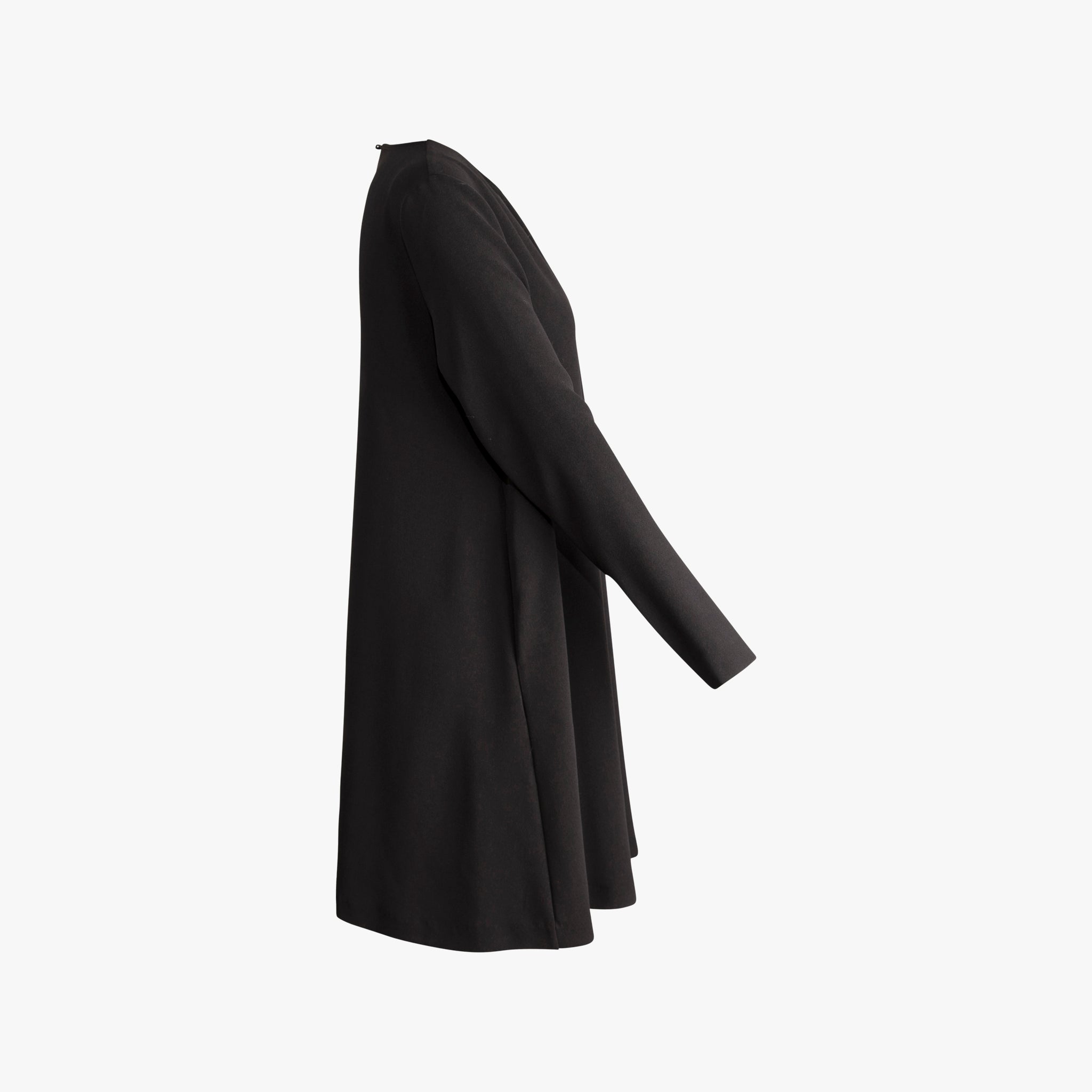 Kleid V-Neck uni | schwarz