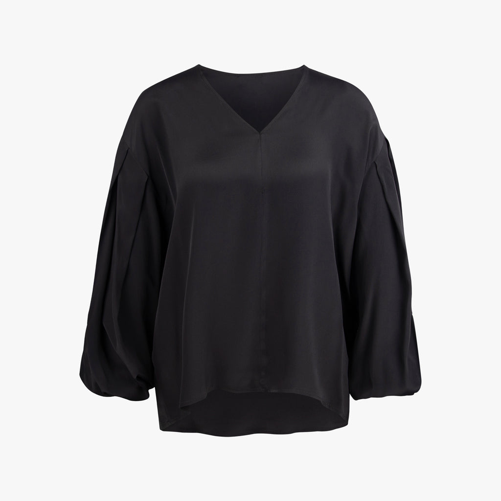 Bluse V-Neck | schwarz