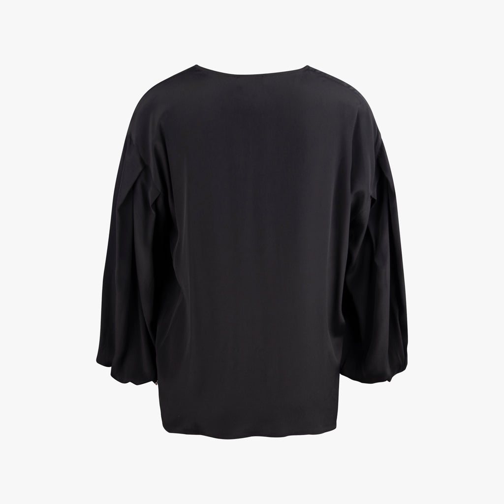 Bluse V-Neck | schwarz