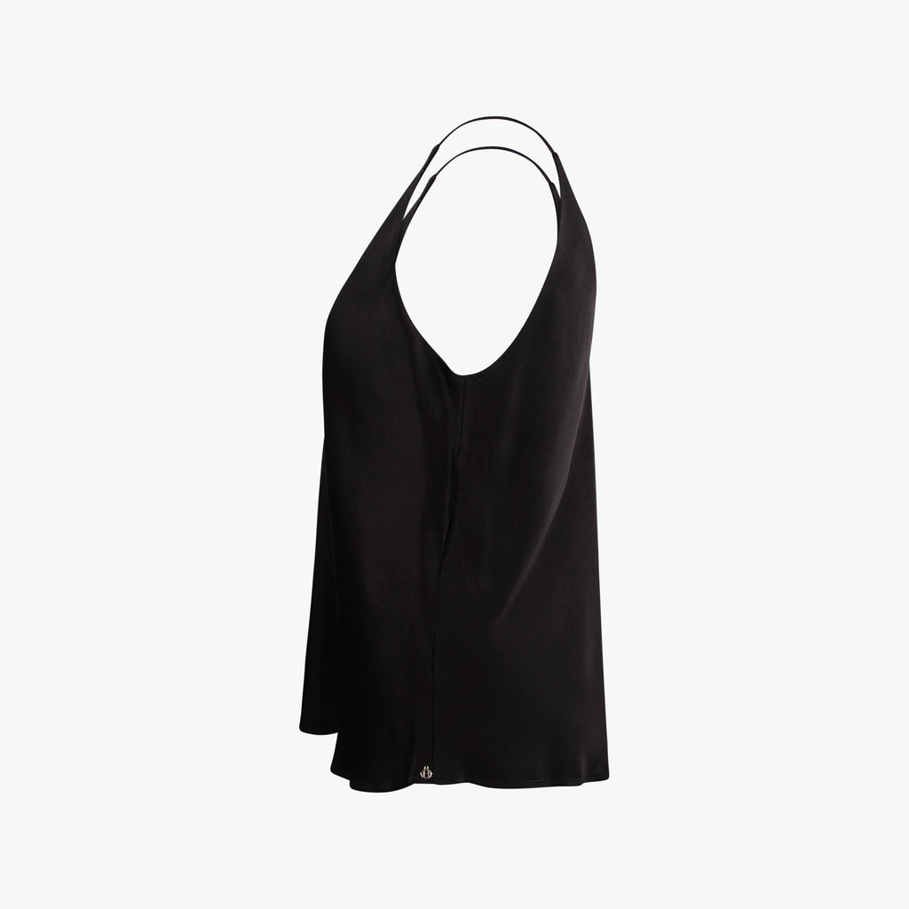 Top Viskose uni | schwarz