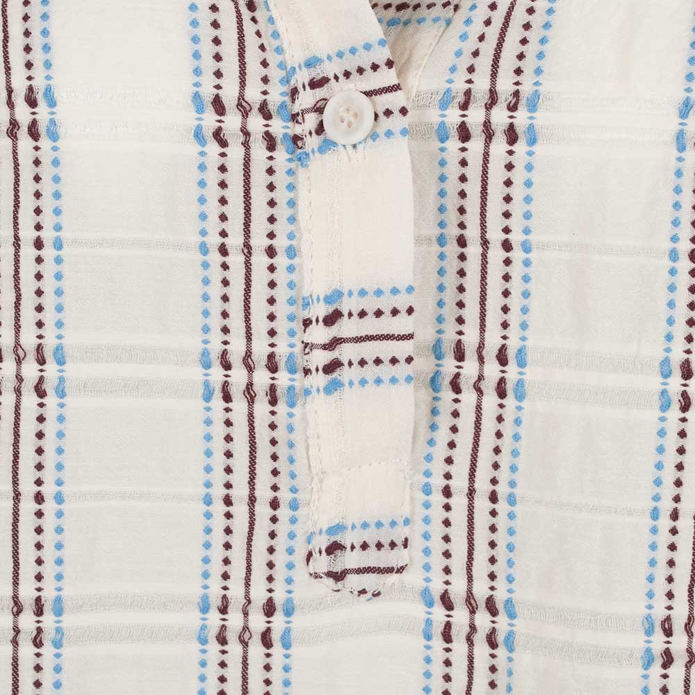 Otto´Dame, Bluse Broderieoptik, Detail Knöpfe | blau