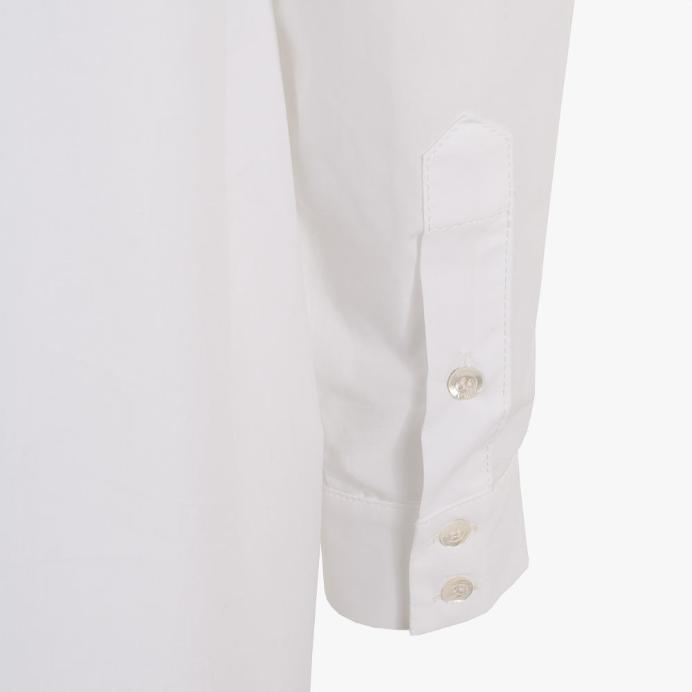 Hemdbluse uni, Detail Manschetten | weiß