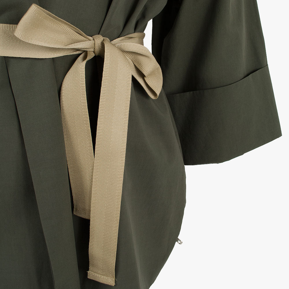 Kimonojacke Uni, Detail Schleife | oliv