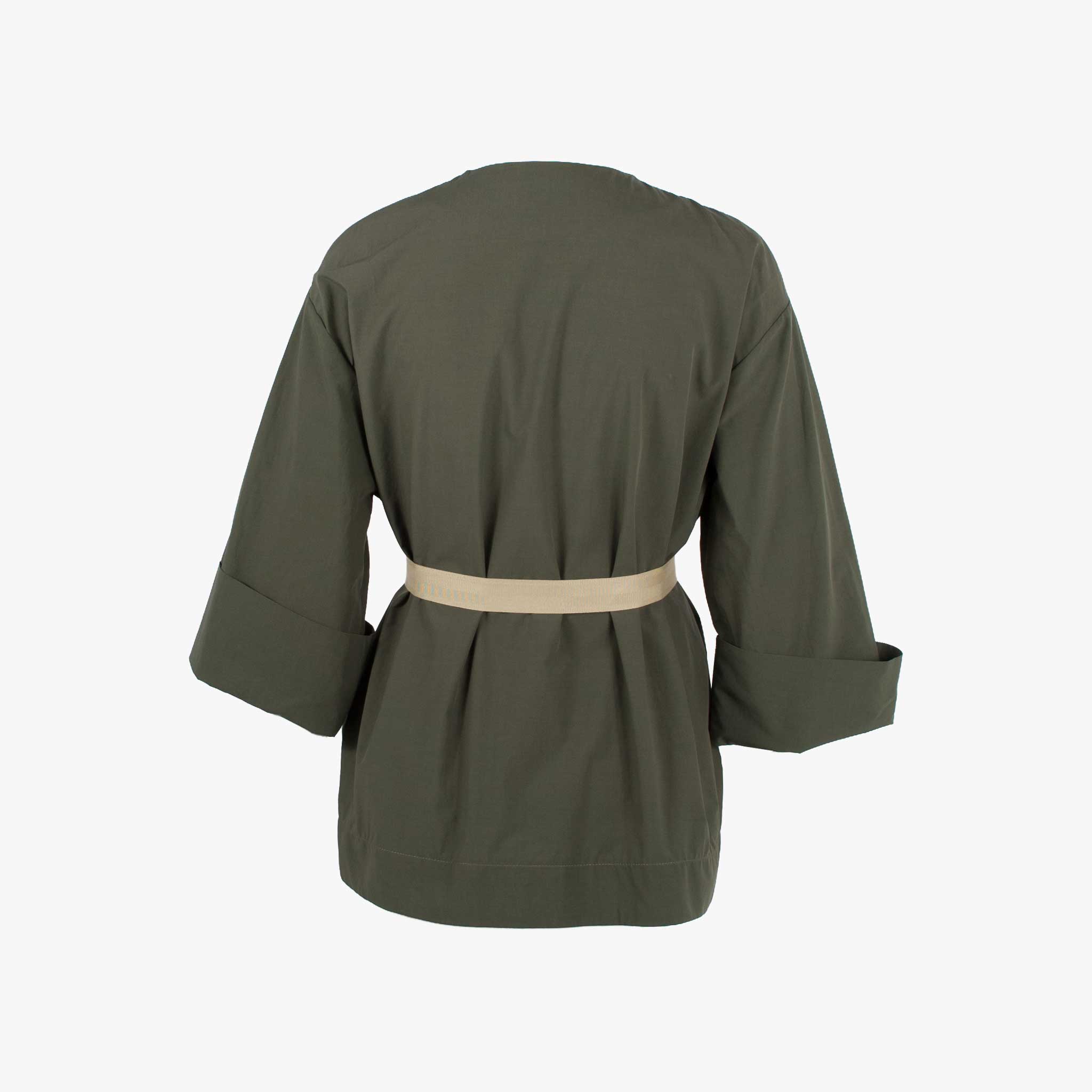 Kimonojacke Uni, Rückenansicht | oliv