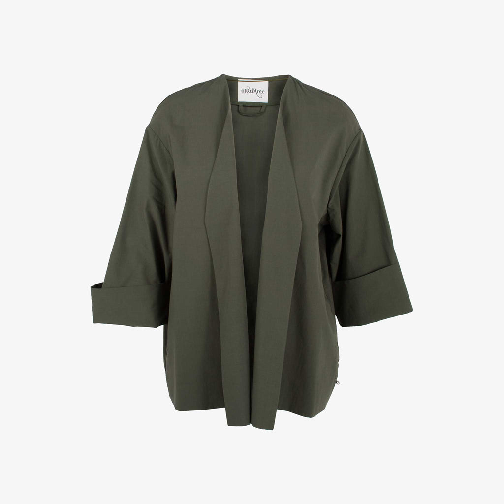 Kimonojacke Uni, Vorderansicht offen | oliv