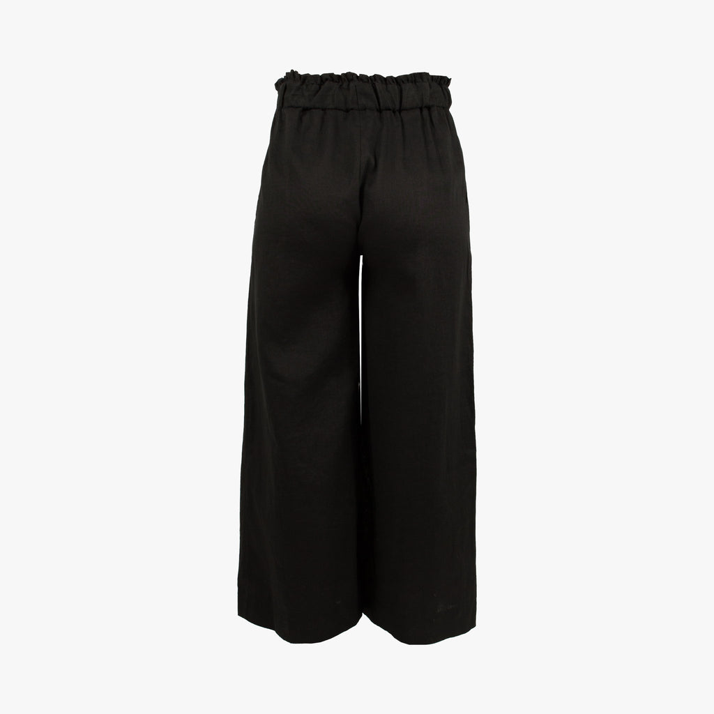 OttoD'Ame Leinenhose Uni | schwarz