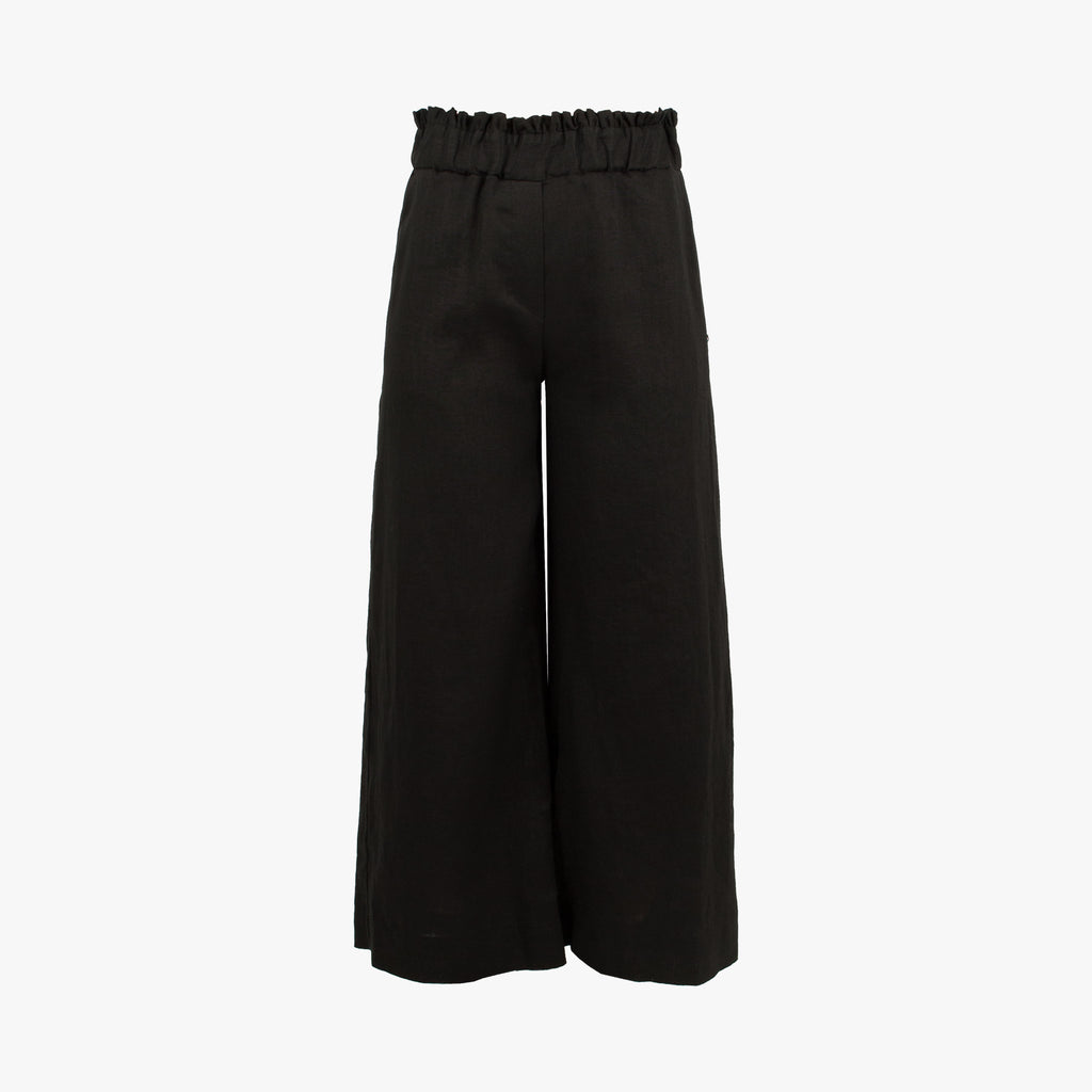 OttoD'Ame Leinenhose Uni | schwarz