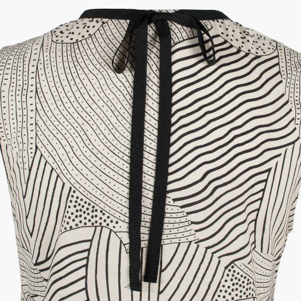 Maxikleid Print, Detail Rücken | creme