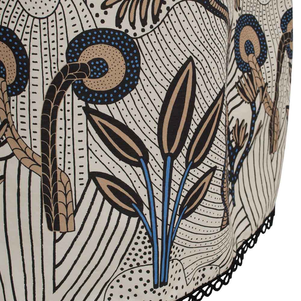 Maxikleid Print, Detail Saum | creme