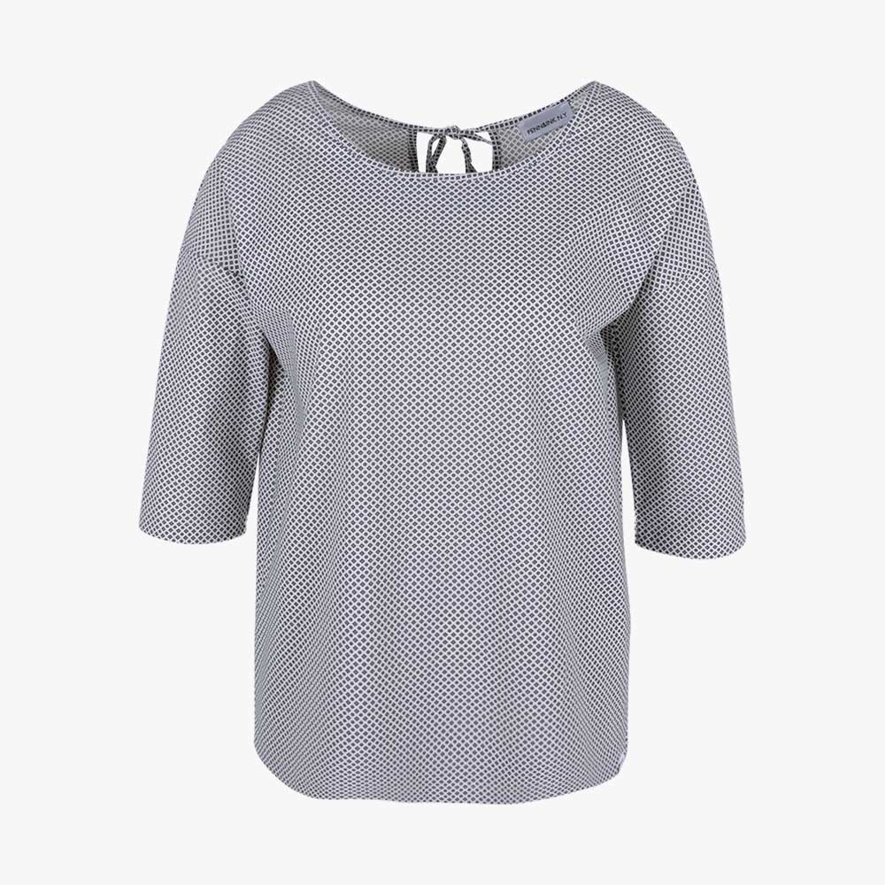 Bluse Print Miniraute (schwarz-weiß, 32) | schwarz-weiß