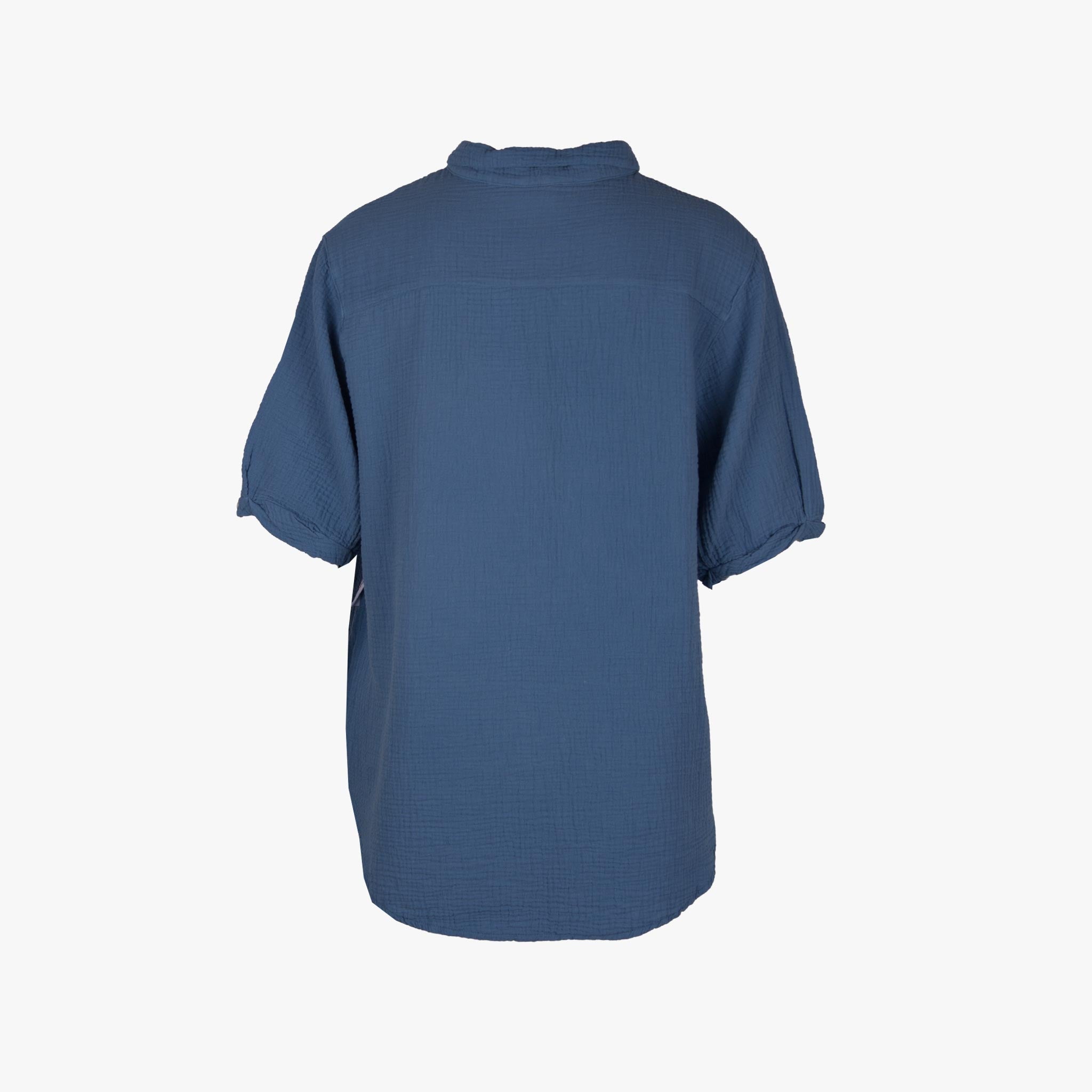 Penn & Ink Longbluse Musselin | blau
