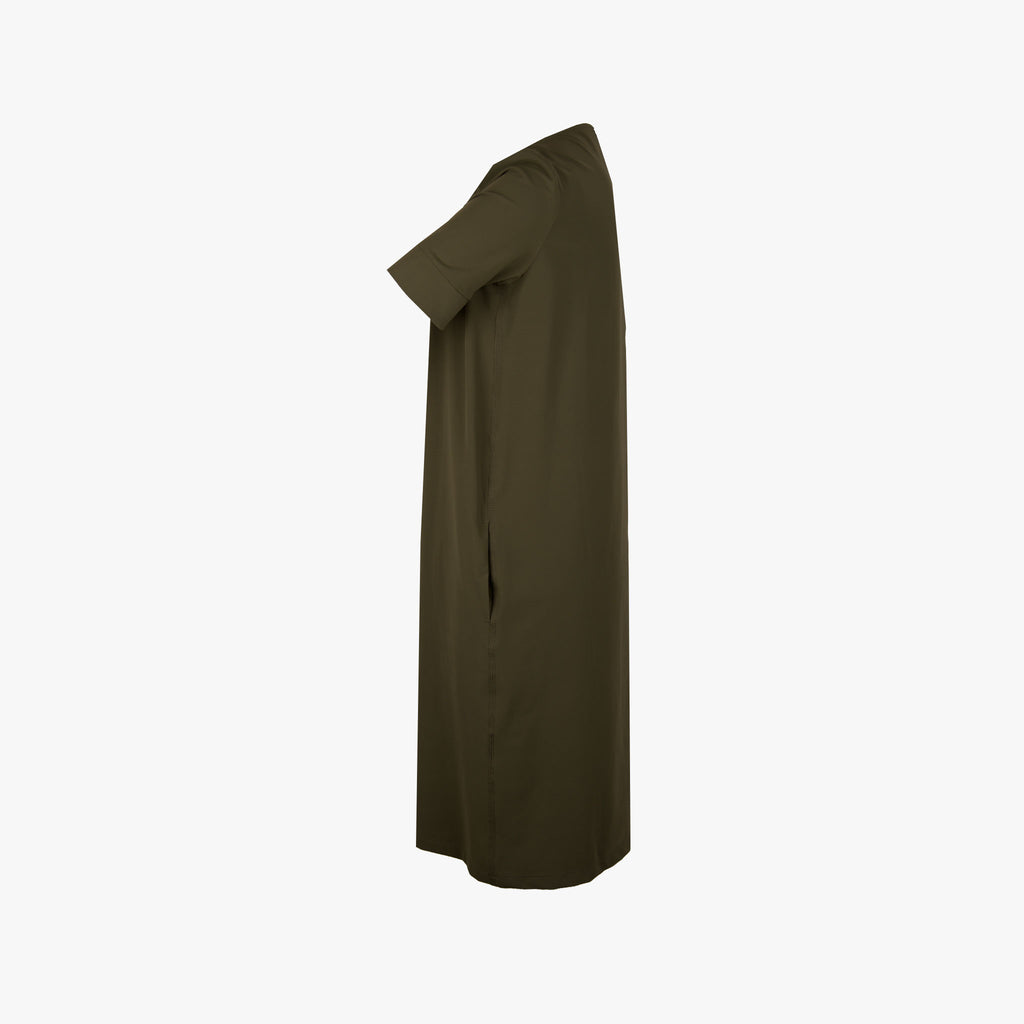 Penn & Ink Rundhals Jerseykleid | khaki