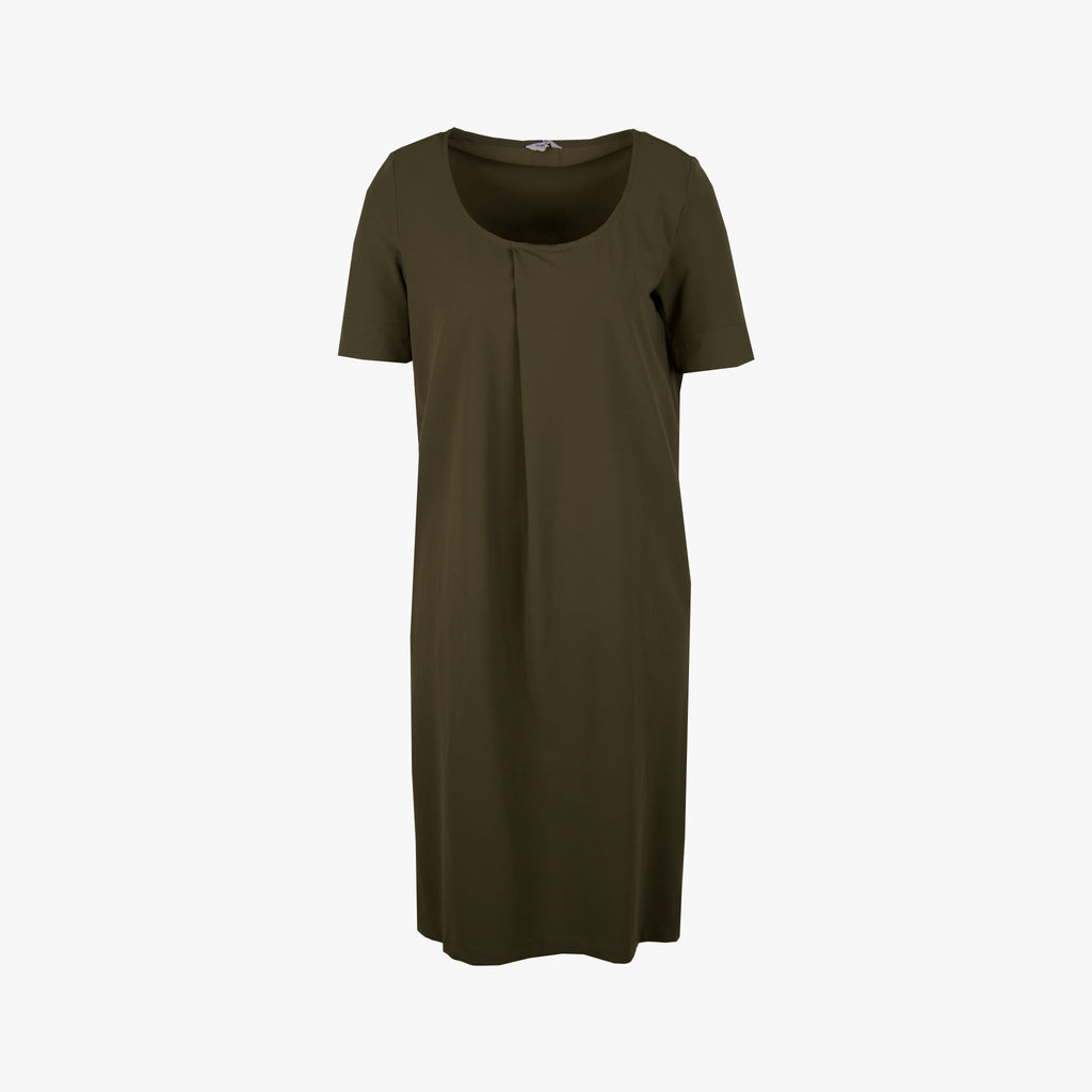 Penn & Ink Rundhals Jerseykleid | khaki
