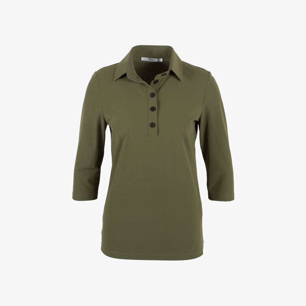 Schlupfbluse uni Vorderansicht| khaki