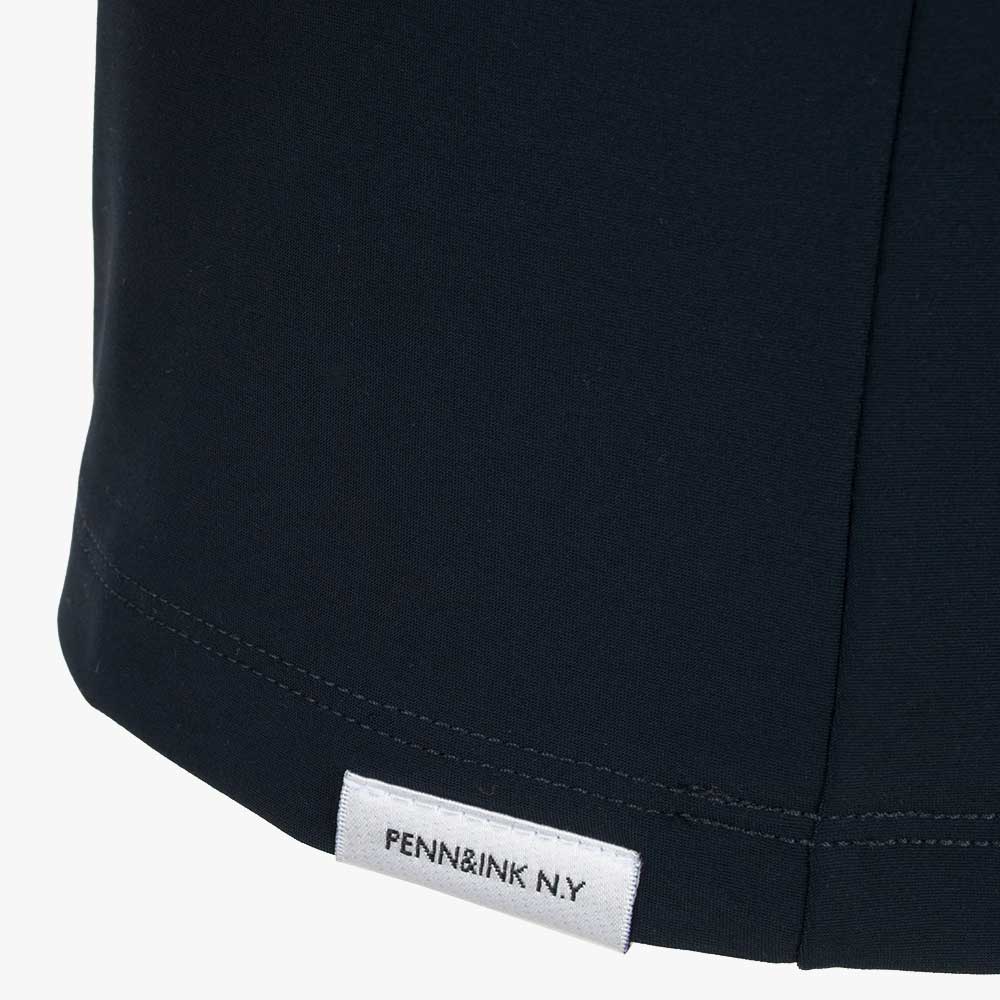 Schlupfbluse uni, Detail Logo | navy