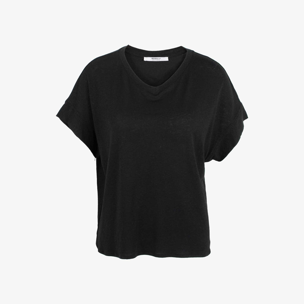 1/4 V-Boxyshirt | schwarz
