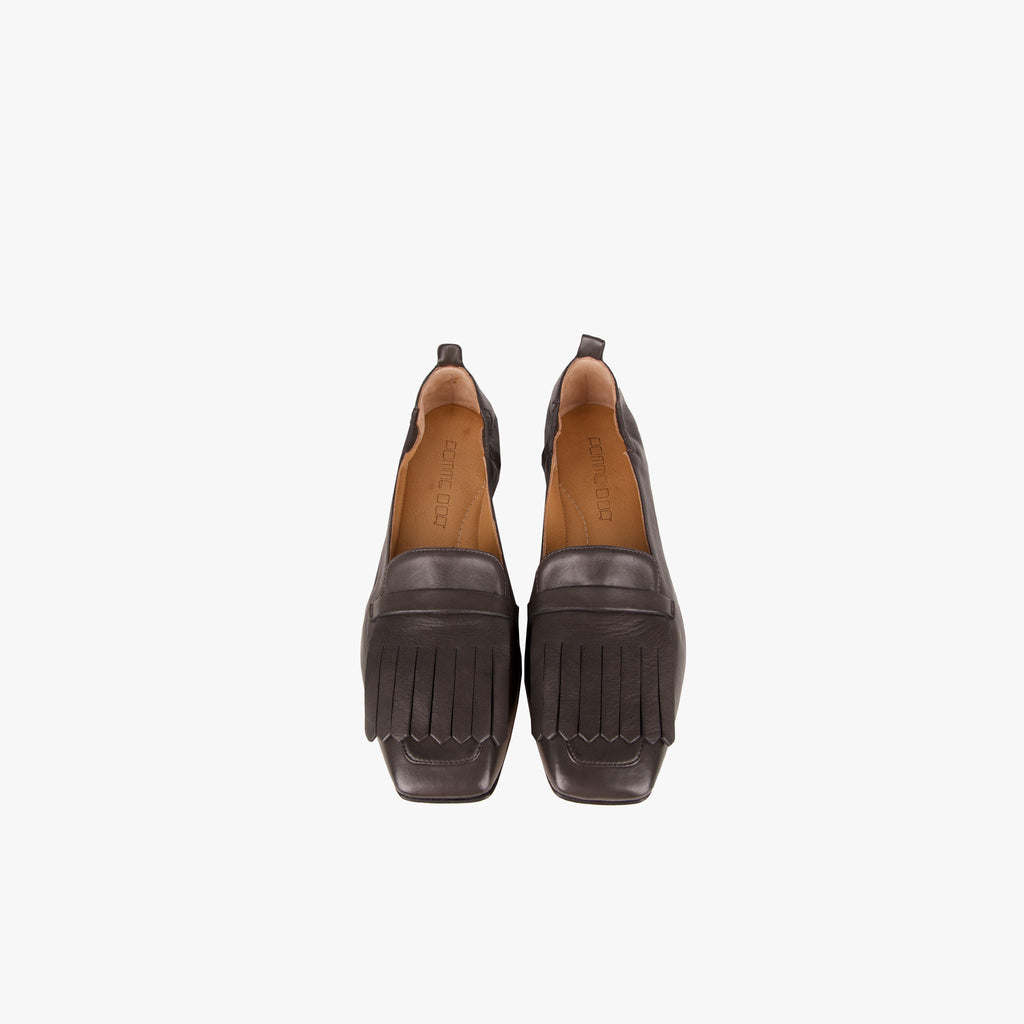 Pomme d'or Fransenloafer Karree | braungrau