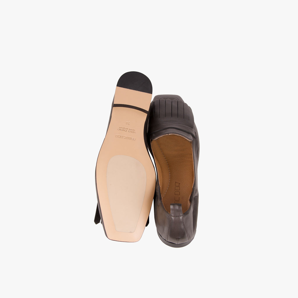 Pomme d'or Fransenloafer Karree | braungrau