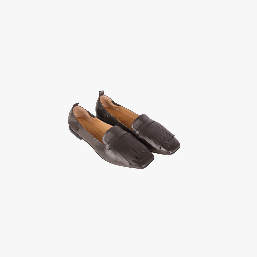 Pomme d'or Fransenloafer Karree | braungrau