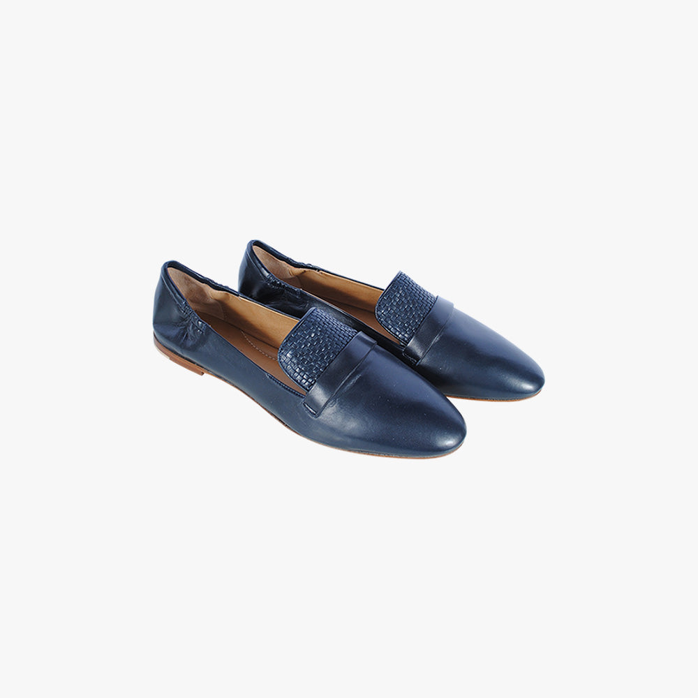 Slip On Flechtung | dunkelblau