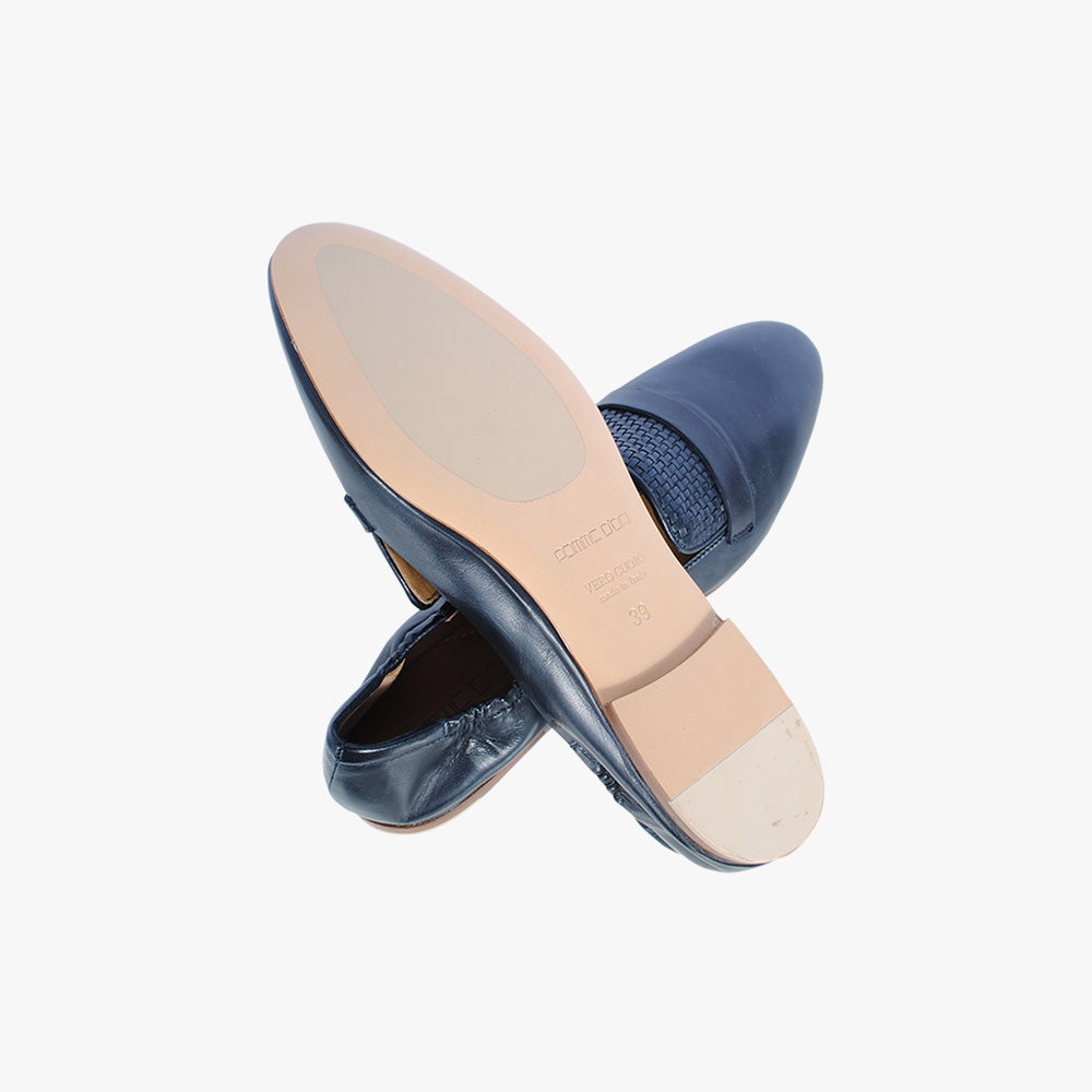 Slip On Flechtung | dunkelblau
