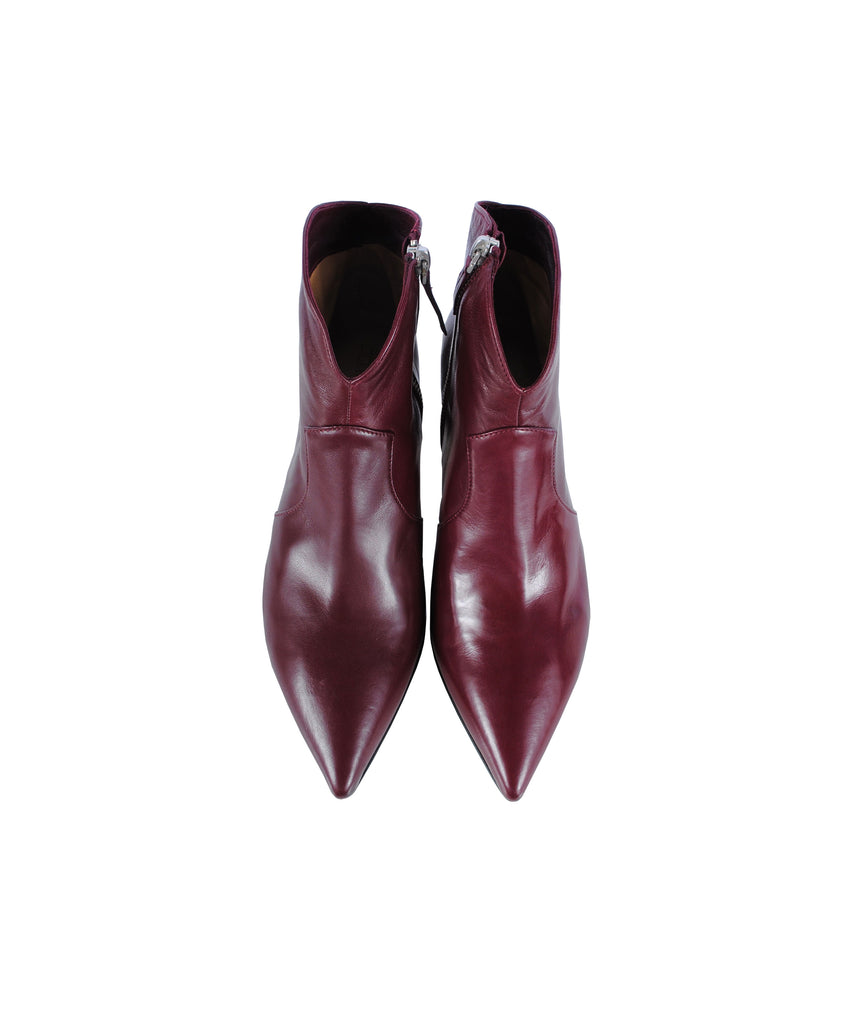 Stiefelette Kitten Heel | bordeaux