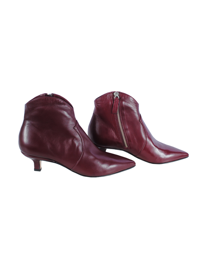 Stiefelette Kitten Heel | bordeaux