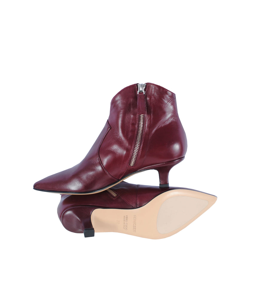 Stiefelette Kitten Heel | bordeaux