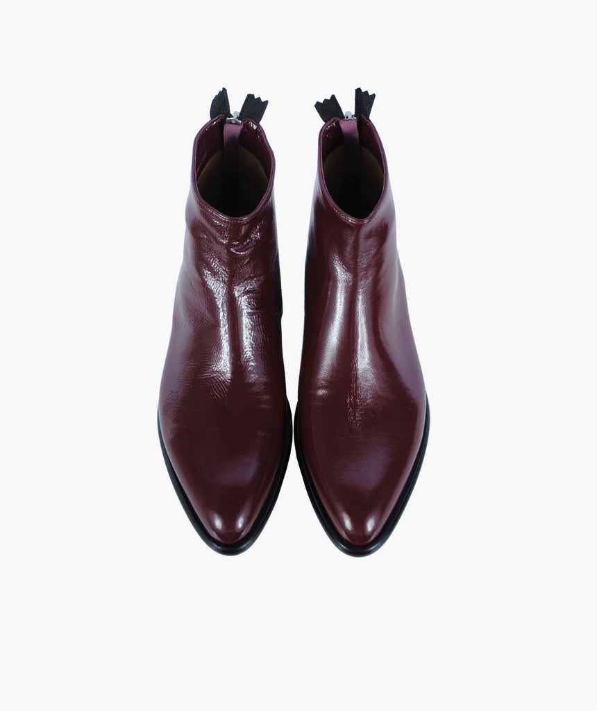 Stiefelette Lackleder | bordeaux