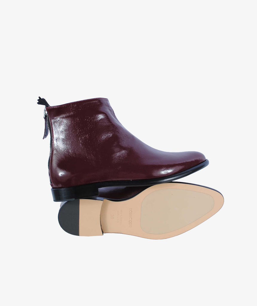 Stiefelette Lackleder | bordeaux