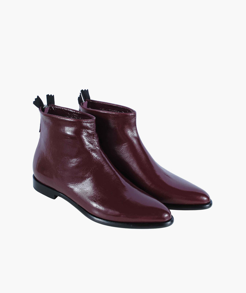 Stiefelette Lackleder | bordeaux