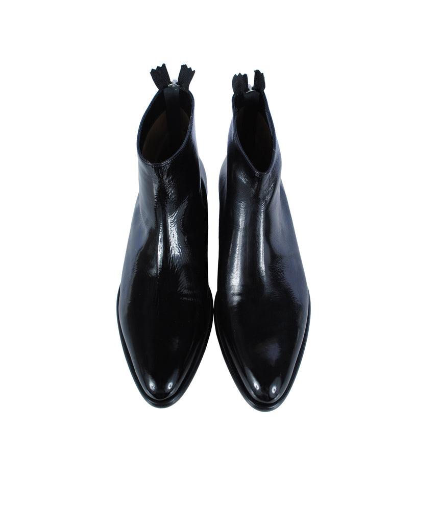 Stiefelette Lackleder | schwarz