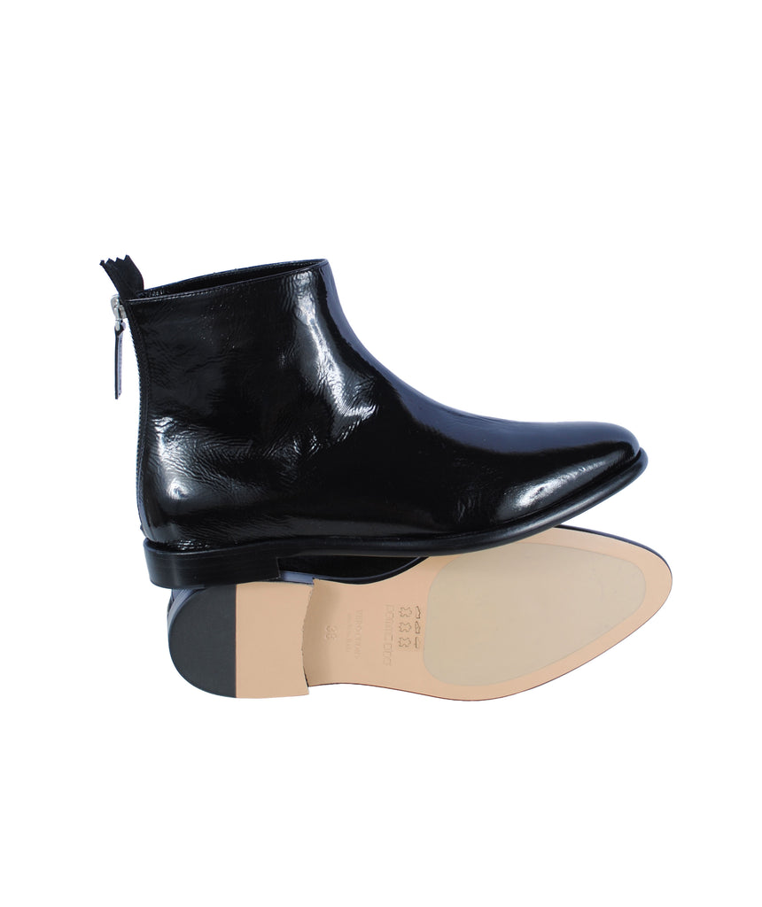 Stiefelette Lackleder | schwarz