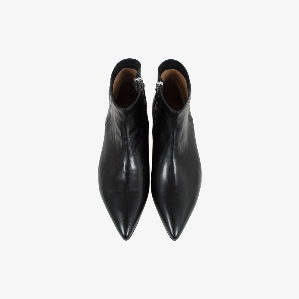 Pomme D'or Stiefelette Glattleder spitz | schwarz