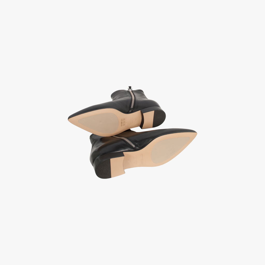 Pomme D'or Stiefelette Glattleder spitz | schwarz